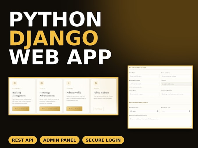 develop a custom python django web application with rest api
