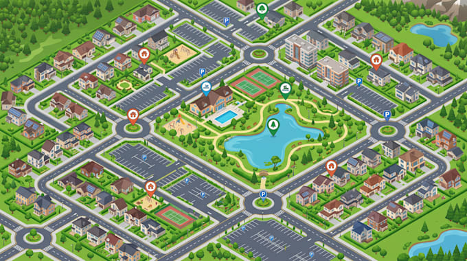 create isometric property maps, site plans, location and development maps