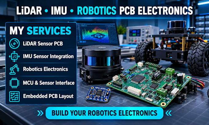 do lidar sensor pcb, imu sensor and embedded robotics electronics design