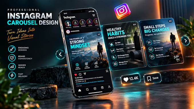design viral instagram carousel posts and linkedin carousels
