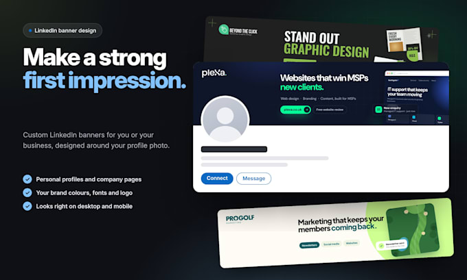 design a custom linkedin banner for your profile