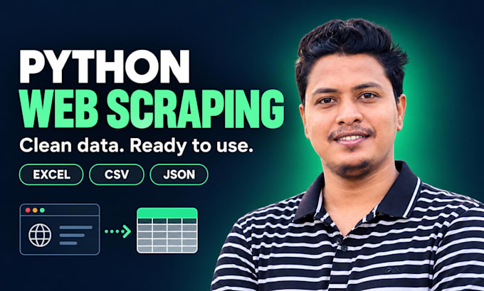 do python web scraping and data extraction to excel csv or json