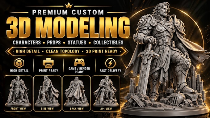 sculpt custom 3d characters for games and printing