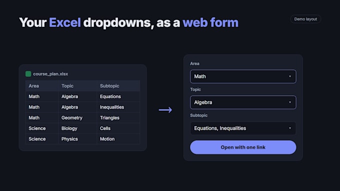 turn your excel spreadsheet into a web app or online form