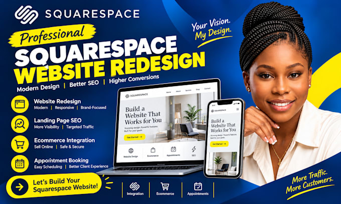 squarespace website redesign landing page square booking seo