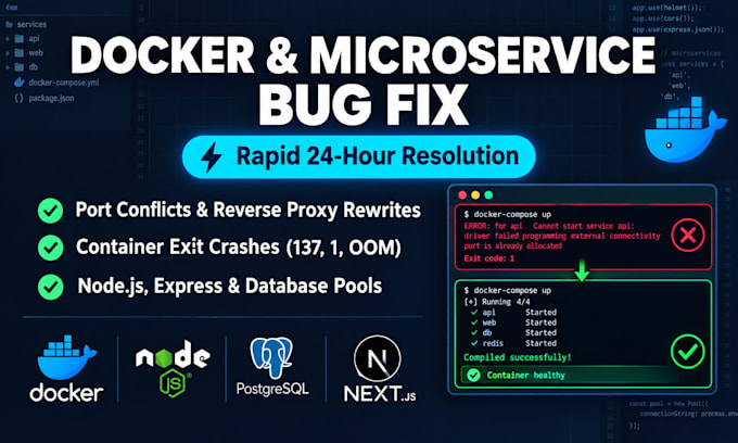 fix docker microservices port conflicts and backend bugs