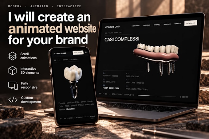 create a modern animated and interactive website