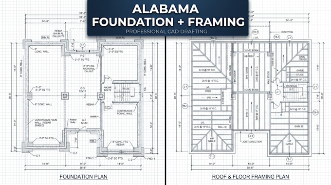 create alabama residential foundation and framing drawings