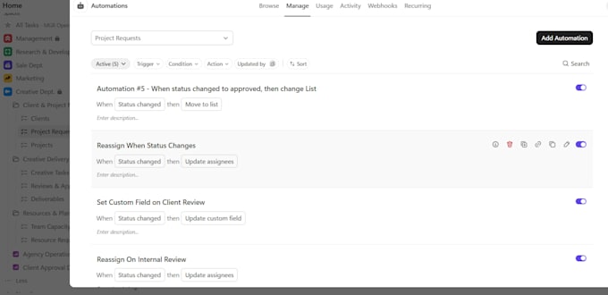 build a clickup automations