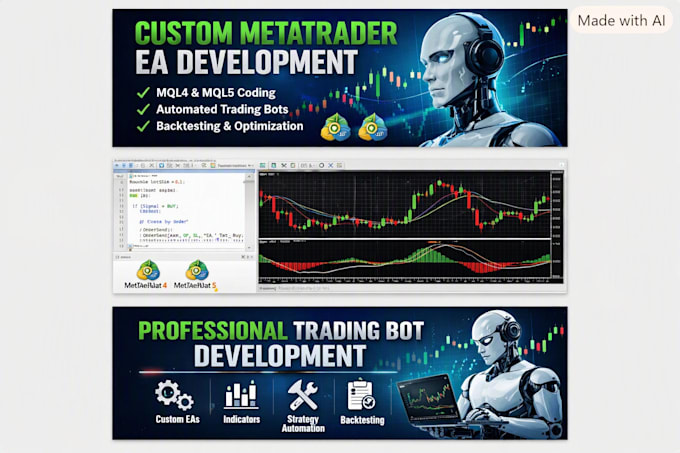 build a custom metatrader trading bot ea for you