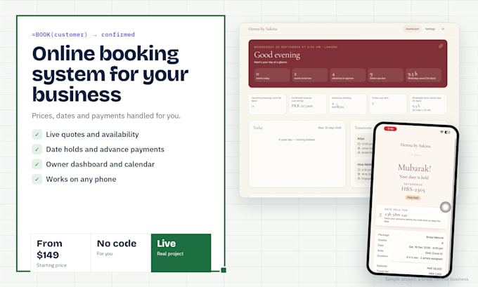 build a booking website with admin dashboard