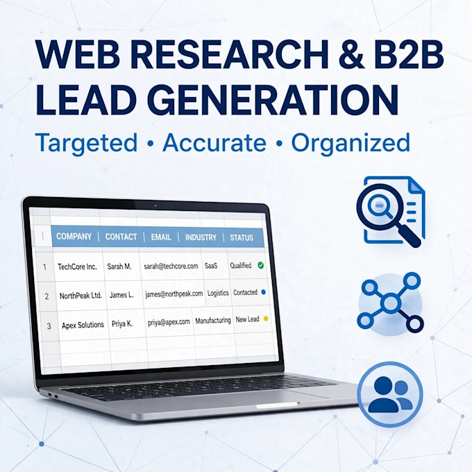 do professional web research and b2b lead generation