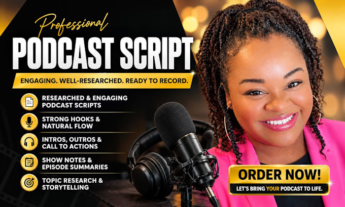 write podcast script, podcast content podcast show notes podcast content