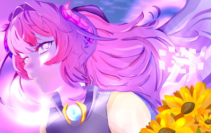draw a stylized anime inspired character illustration