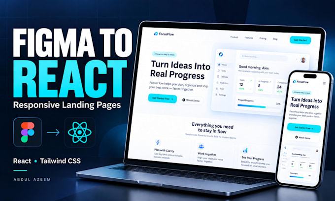 convert figma to a responsive react landing page