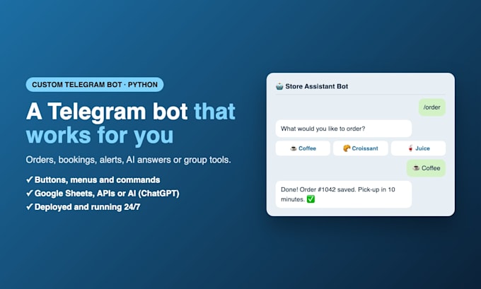 develop a custom telegram bot in python