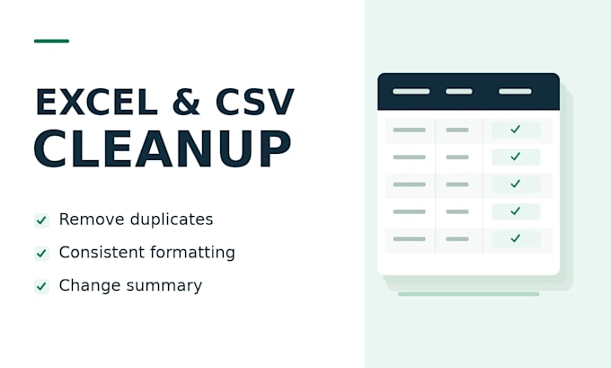 clean and organize your excel or CSV data