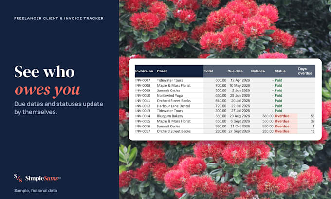 create a freelancer client and invoice tracker in google sheets or excel