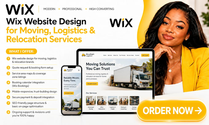 build wix moving service website logistics website household relocation website