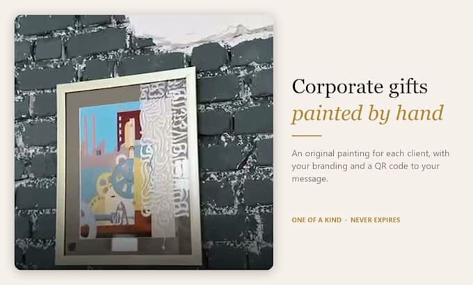 create hand painted corporate gifts with your logo and qr code for clients