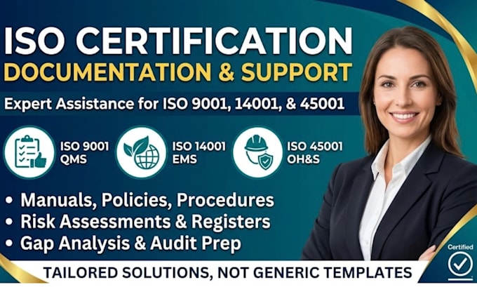 prepare iso 9001 iso 14001 iso 45001 documentation for certification