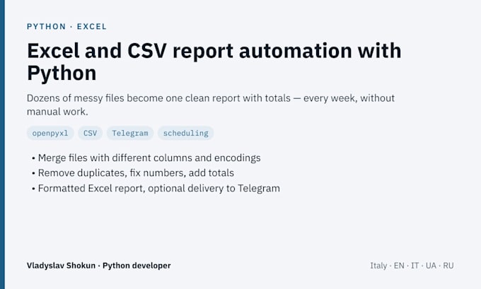 automate excel and csv reports with python