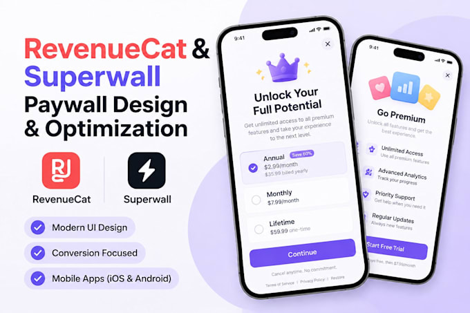 design and optimize revenuecat and superwall subscription paywalls