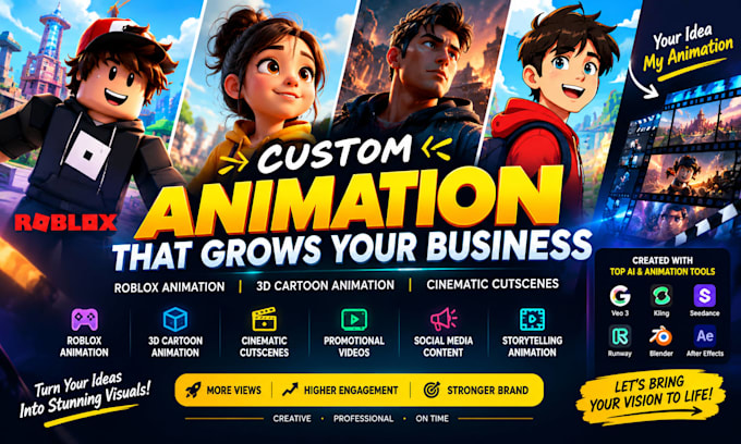 create custom roblox animation 3d cartoon animation cutscenes