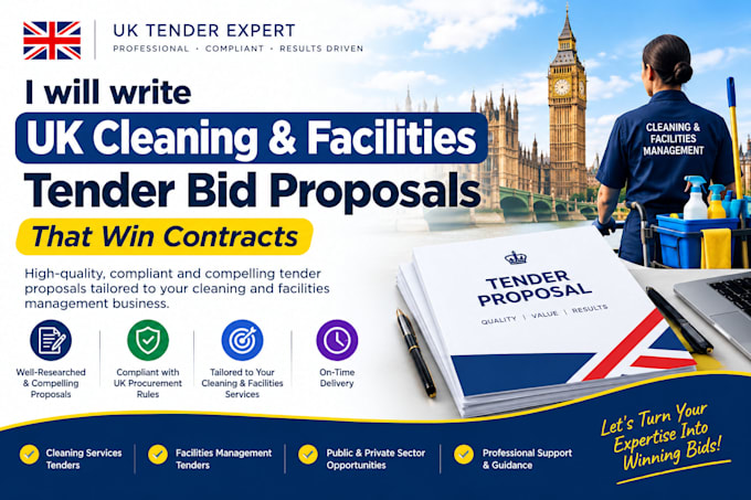 write uk cleaning and facilities tender bid proposals that win contracts