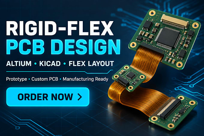 rigid flex circuit pcb design, altium, kicad, flex pcb layout and prototype