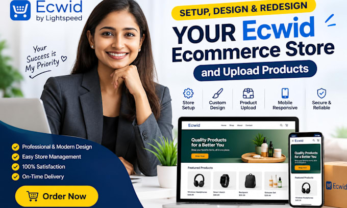 setup design and redesign your ecwid ecommerce store and upload products