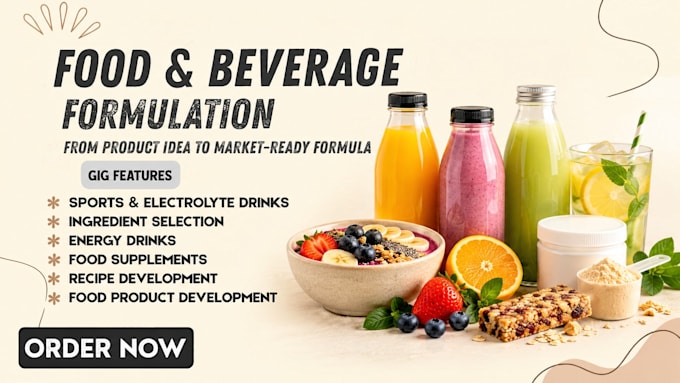 do food formulation, beverage formulation, supplements, and product development