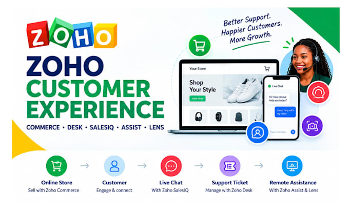 setup zoho commerce desk and salesiq