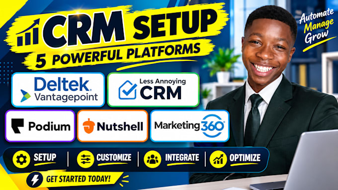 setup  deltek vantagepoint less annoying CRM podium nutshell marketing 360