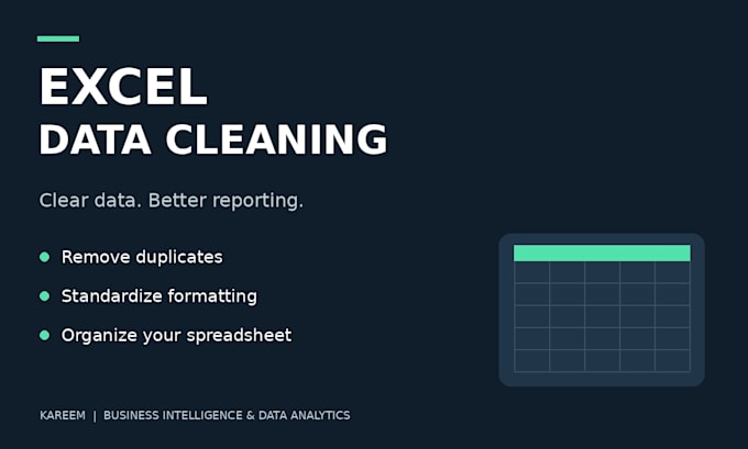 clean and format your excel data and remove duplicates