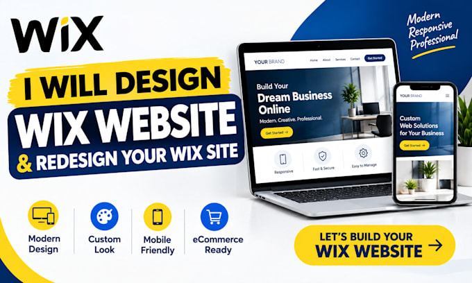 design wix website, wix website redesign, and wix website design