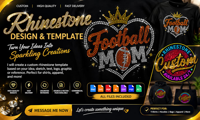 create rhinestone design and template for you