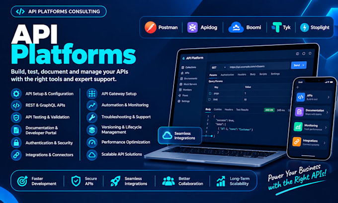 set up API platforms via postman apidog boomi tyk stoplight