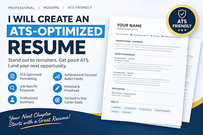 create a well structured ats optimized standard resume