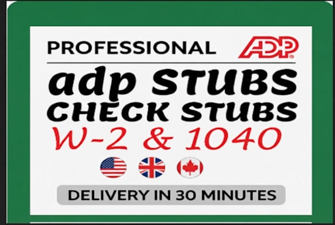 do payroll, adp stubs ,w2 1099 and 1040, paychecks