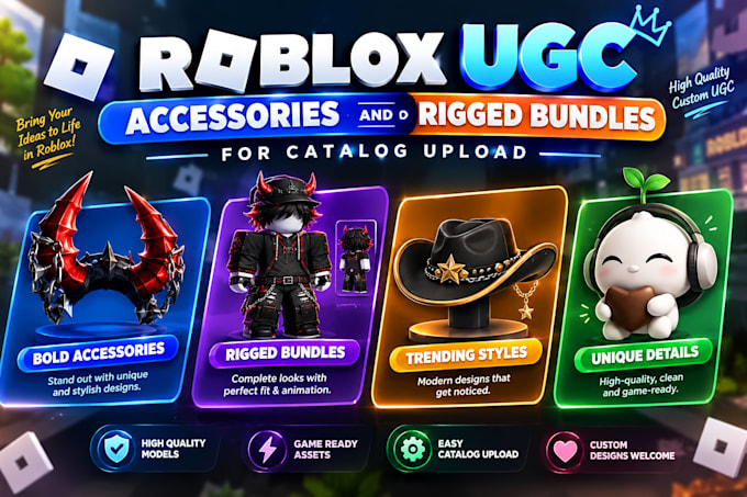 create custom roblox ugc accessories, hairs and outfits