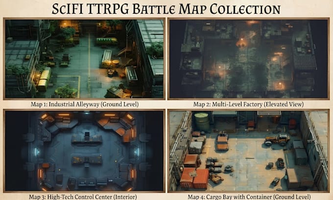 create custom dnd, rpg, sci fi battle battle maps, vttt,ttrpg map design