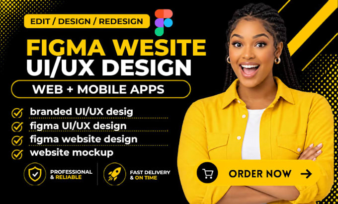design ad redesign modern UI UX for website and mobile apps in figma