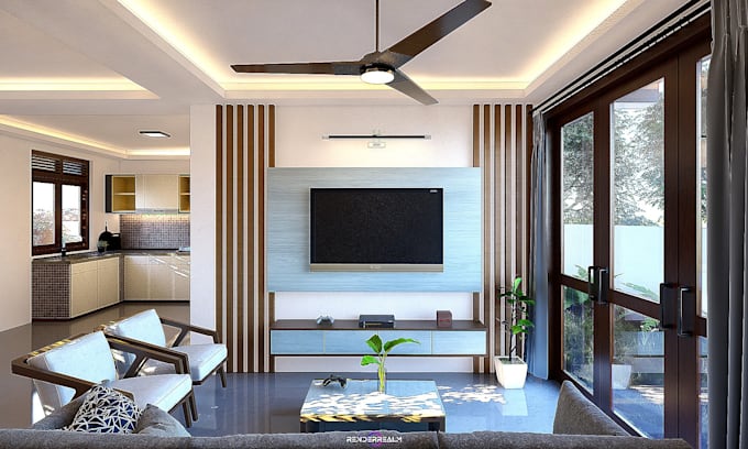 design and render realistic interior and exterior 3d models