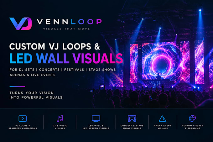 create vj loops led wall visuals and dj stage visuals