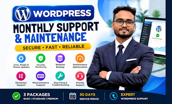 provide monthly wordpress support and maintenance