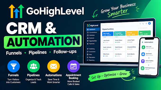 set up gohighlevel CRM and automated followups