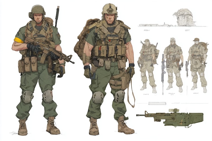 make military or armed related illustrations