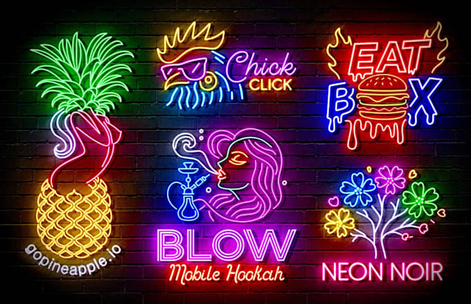 create a stunning 3d neon logo or neon