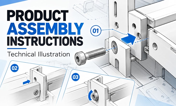 create product assembly instructions and technical illustrations
